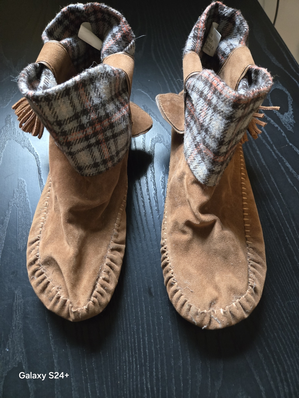 Rock & Candy Pink Label Plaid-Lined Suede-Style Bootie